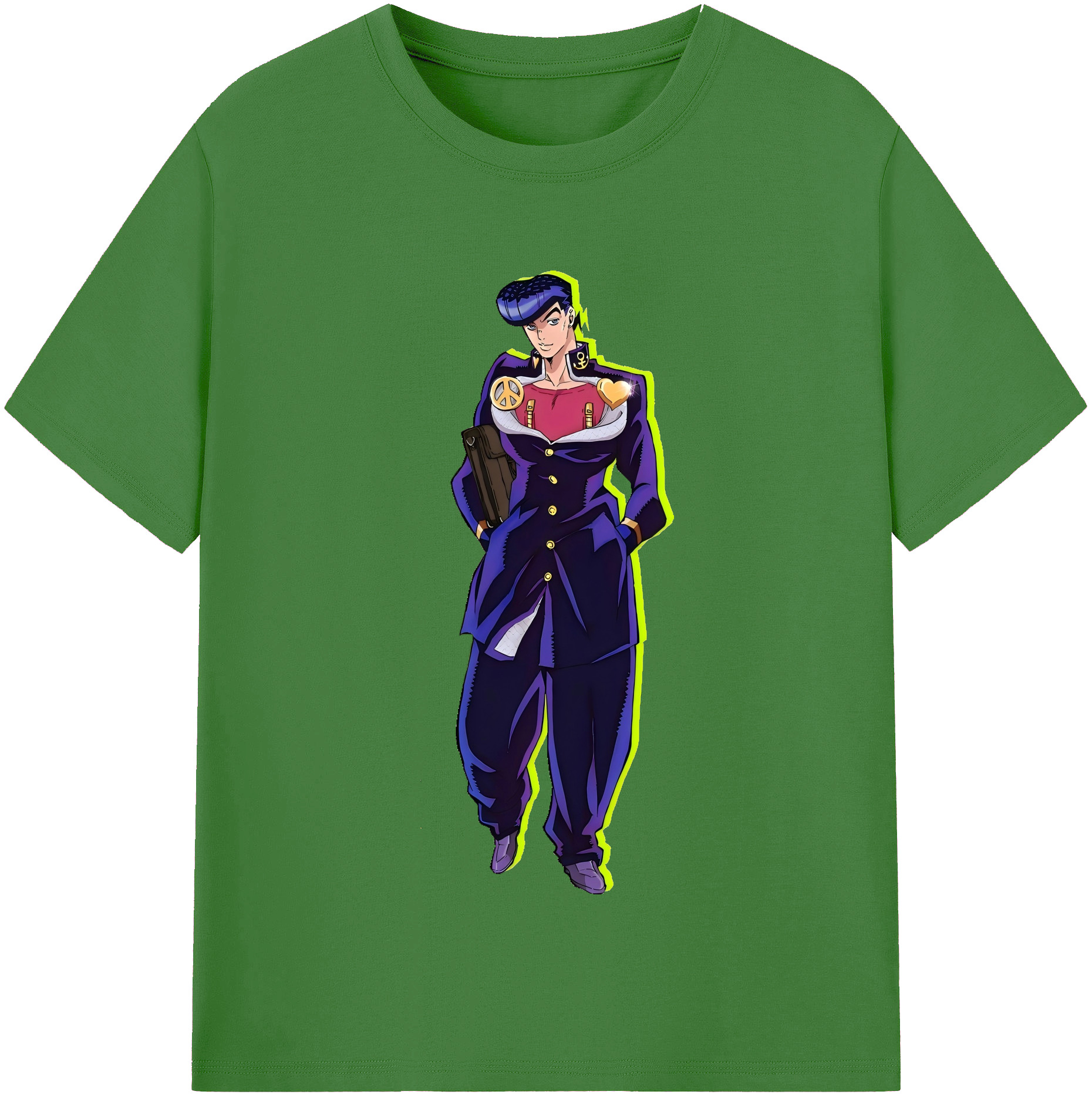 （画像用） ジョジョの奇妙な冒険 ひがしかた じょうすけ JoJo's Bizarre Adventure Higashikata Josuke レディースカジュアルプリントTシャツ（綿100％）